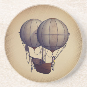 Stoomstijl-hete luchtballonnen met schip zandsteen onderzetter