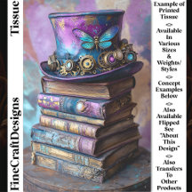 Stoomstijl Hoed & Fantasy Boeken  CZ5L Decoupage