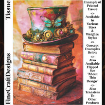 Stoomstijl Hoed & Fantasy Boeken CZ6L Decoupage