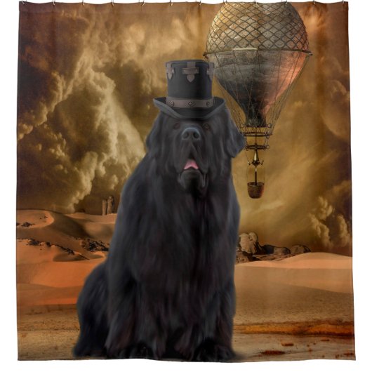 Stoomstijl Hond Douchegordijn (Voorkant)