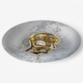 Stoomstijl hoofd met manometer papieren bordje (Gekanteld)