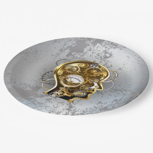 Stoomstijl hoofd met manometer papieren bordje (Gekanteld)