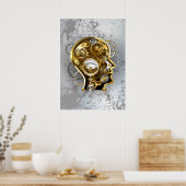 Stoomstijl hoofd met manometer poster (Keuken)