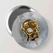 Stoomstijl hoofd met manometer ronde button 4,0 cm (Voorkant /achterkant)