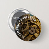 Stoomstijl horlogemechanisme ronde button 5,7 cm (Voorkant /achterkant)