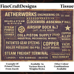 Stoomstijl Industriële Typografie Bord FA4 Decoupa Tissuepapier