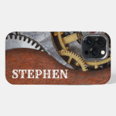 Stoomstijl Ingenieur Mechanische Tandwielen Roesti iPhone Hoesje (Achterkant horizontaal)