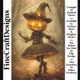 Stoomstijl Jack Lantern Vrouwelijke Heks AB1 Decou Tissuepapier