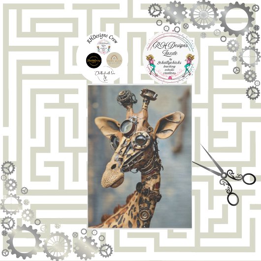 Stoomstijl kameel getand decoupage tissuepapier