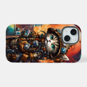 Stoomstijl Kat I iPhone 15 Case (Achterkant horizontaal)
