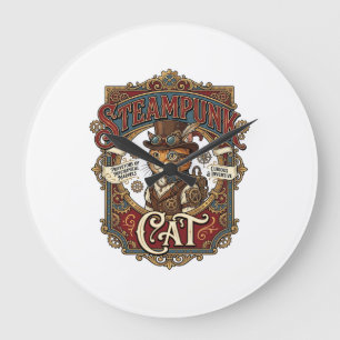 Stoomstijl Kat Kat Stoomstijl Vintage Grote Klok