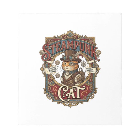 Stoomstijl Kat Kat Stoomstijl Vintage Notitieblok (Voorkant)