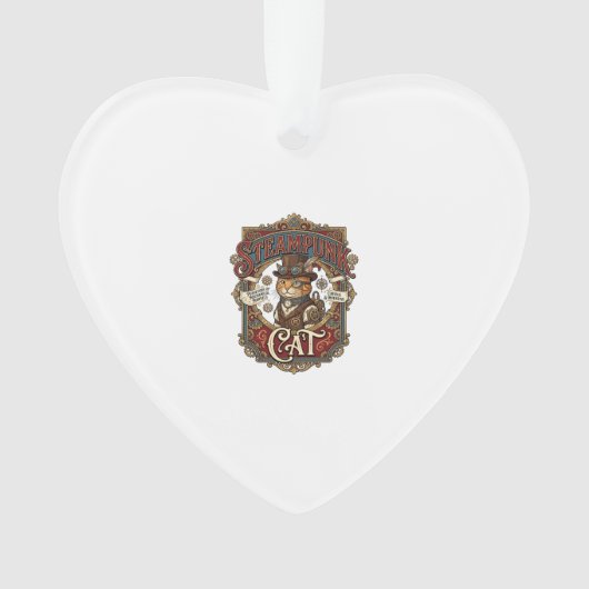 Stoomstijl Kat Kat Stoomstijl Vintage Ornament (voorkant)