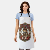 Stoomstijl Kat Kat Stoomstijl Vintage Schort (Gedragen)