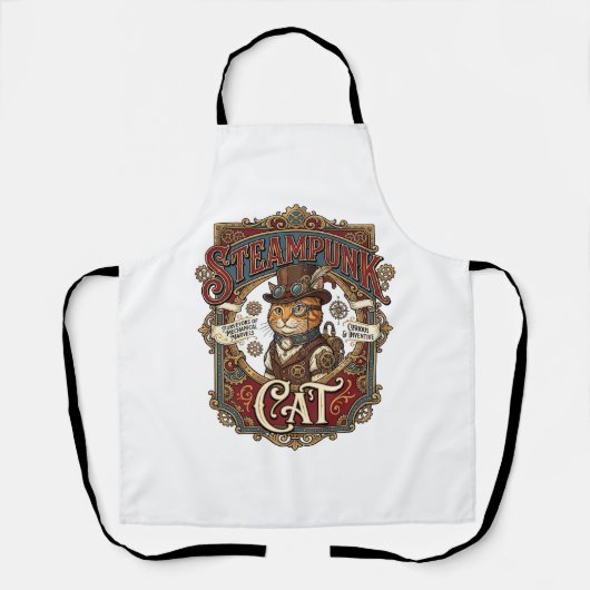 Stoomstijl Kat Kat Stoomstijl Vintage Schort (Voorkant)