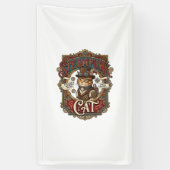 Stoomstijl Kat Kat Stoomstijl Vintage Spandoek (Verticaal)