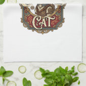 Stoomstijl Kat Kat Stoomstijl Vintage Theedoek (Gevouwen)