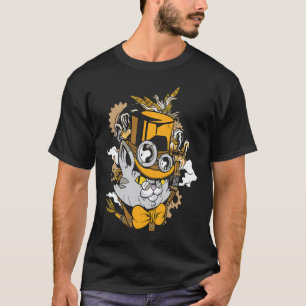 Stoomstijl katje middeleeuws t-shirt