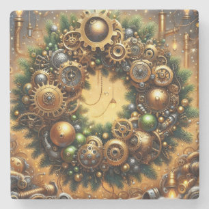 Stoomstijl Kerst Coaster Stenen Onderzetter
