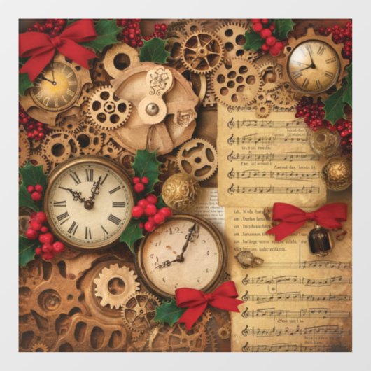 Stoomstijl Kerst Ruitstickers Raamsticker (Vel)