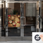 Stoomstijl Kerst Ruitstickers Raamsticker (Kantoordeur)