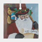 Stoomstijl Kerstman Victoriaanse Kerst Fantasie Ku Glas Ornament (Voorkant)