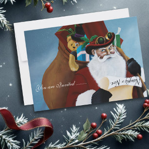 Stoomstijl Kerstman Victoriaanse Kerst Fantasie Ku Kaart