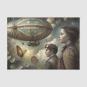 Stoomstijl Kinderen Luchtballon Decoupage Tissuepapier (Voorkant)