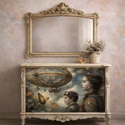 Stoomstijl Kinderen Luchtballon Decoupage Tissuepapier