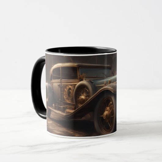Stoomstijl Klassieke Auto Mok (Voorkant links)