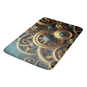 Stoomstijl Klokwerk Goud en Turquoise Badmat (Gekanteld)