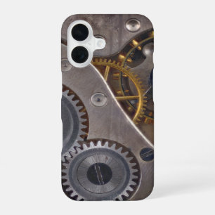 Stoomstijl Klokwerk Roestige Tandwielen iPhone 16 Hoesje