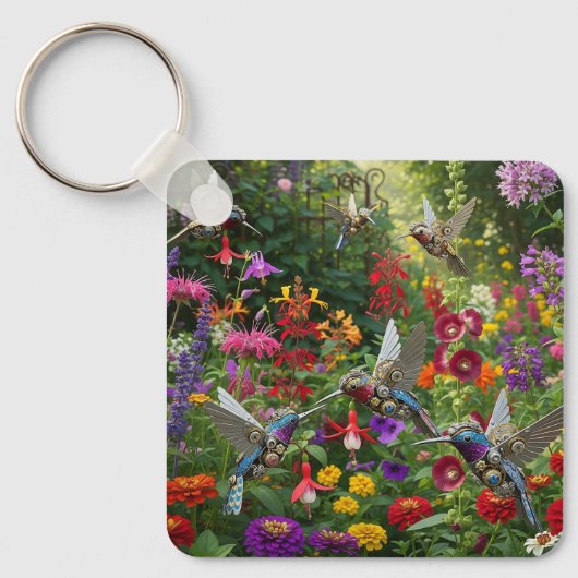 Stoomstijl Kolibries Sleutelhanger (Voorkant)