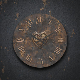 Stoomstijl Landelijke Metalen Wandklok