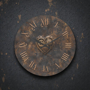 Stoomstijl Landelijke Metalen Wandklok