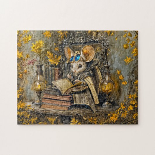 Stoomstijl leesmuis legpuzzel (Horizontaal)