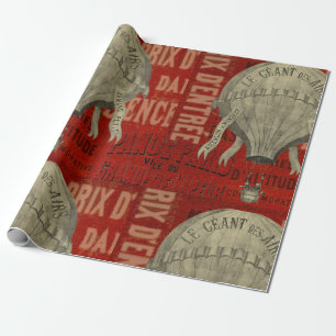 Stoomstijl lettertypen voor ballonvaart grafisch o cadeaupapier