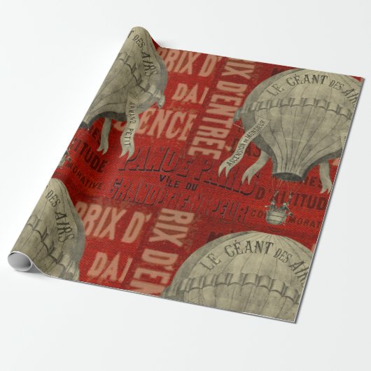 Stoomstijl lettertypen voor ballonvaart grafisch o cadeaupapier (Uitgerold)