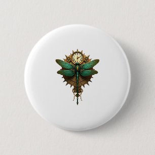 Stoomstijl Libel Victoriaanse Kunst Mechanische St Ronde Button 5,7 Cm