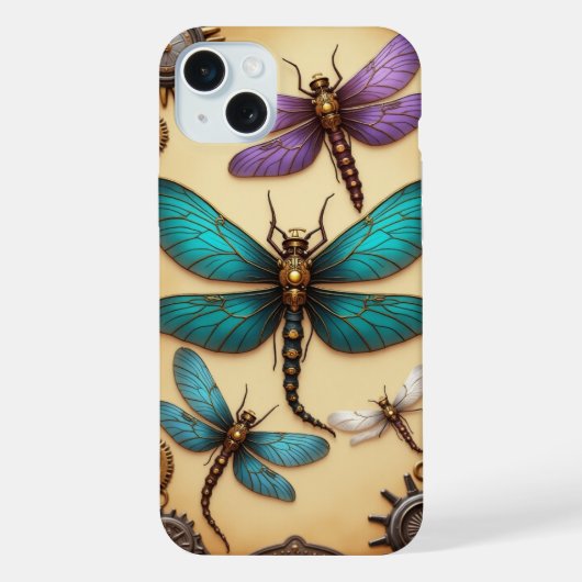 Stoomstijl Libellen iPhone Hoesje (Achterkant)