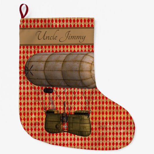 Stoomstijl Luchtballon Grote Kerstsok (Voorkant)