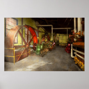 Stoomstijl - Machinekamer - Energiecentrale 1905 Poster