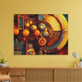 Stoomstijl Mechanische Bol Compositie Canvas Afdruk