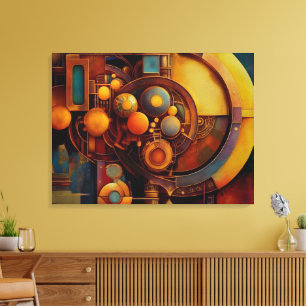 Stoomstijl Mechanische Bol Compositie Canvas Afdruk