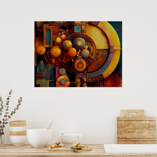Stoomstijl Mechanische Bol Compositie Poster