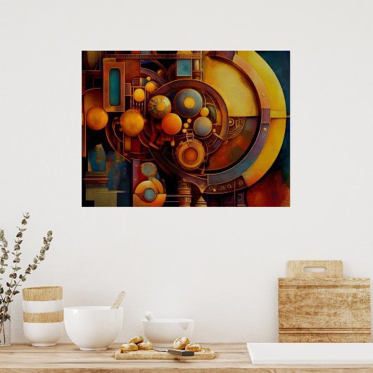Stoomstijl Mechanische Bol Compositie Poster (Keuken)
