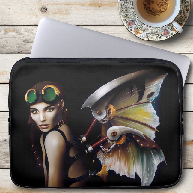 Stoomstijl Mechanische Feeënvleugels Bril Laptop Sleeve (Creator heeft geüpload)