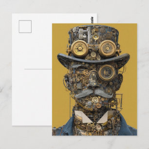 Stoomstijl Mechanische Heer Briefkaart