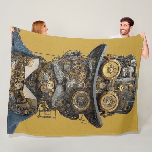 Stoomstijl Mechanische Heer Fleece Deken (In situ)