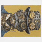 Stoomstijl Mechanische Heer Fleece Deken (Voorkant (Horizontaal))